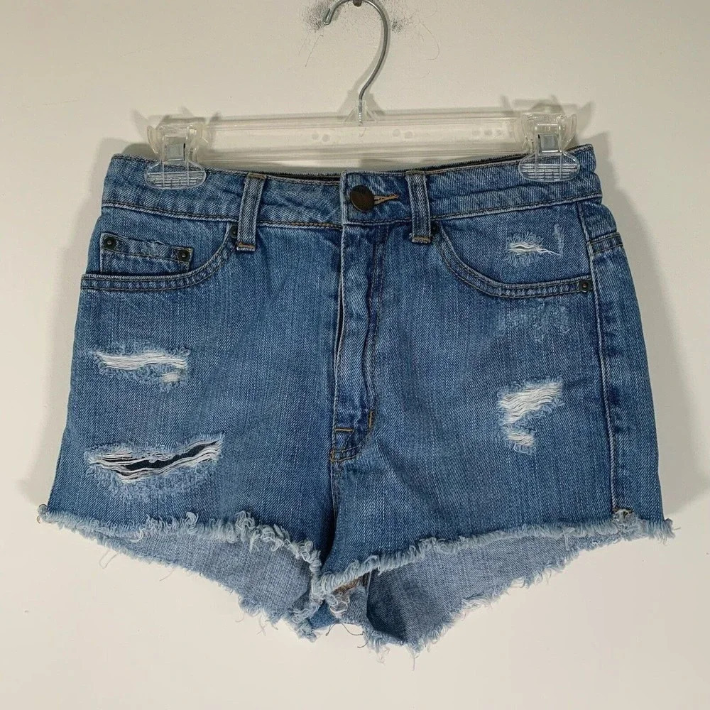 Bdg Jean Shorts Women’s Size 26 Distressed High Rise Cheeky Shorts